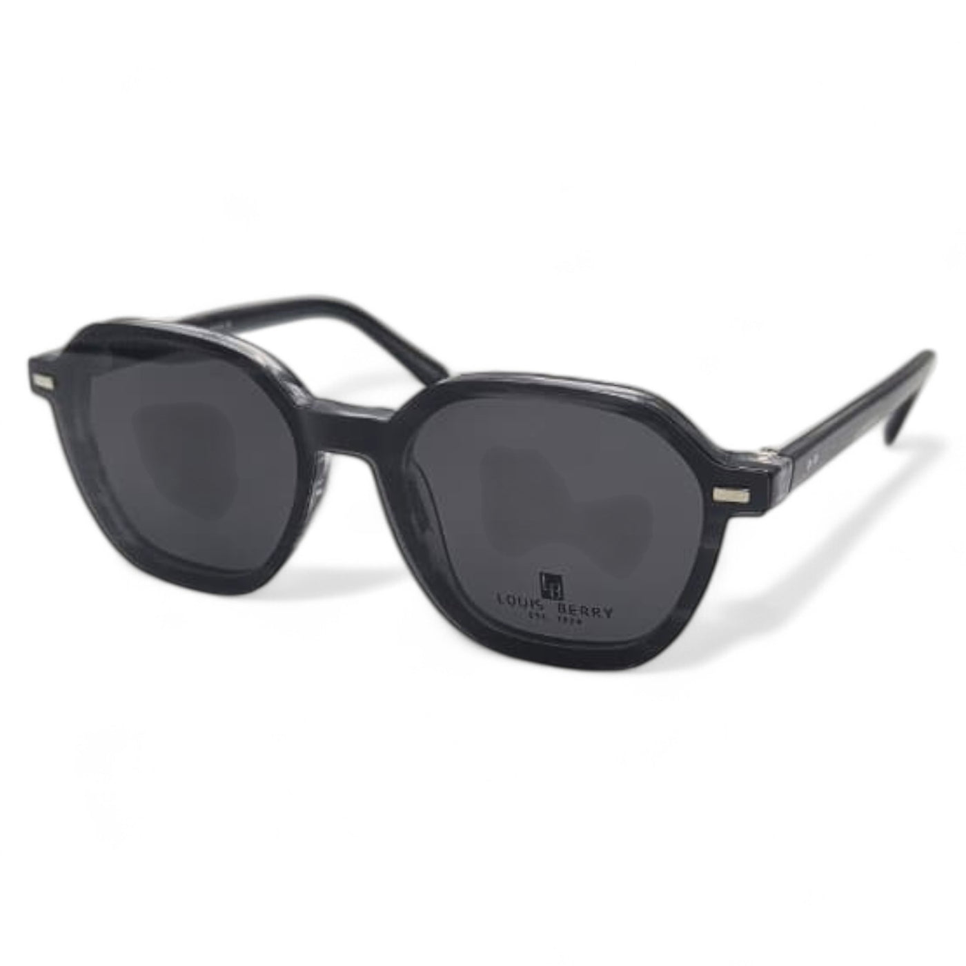 Lunettes à clips unisex: LOUIS BERRY G5568 Marbré Gris Noir /noir