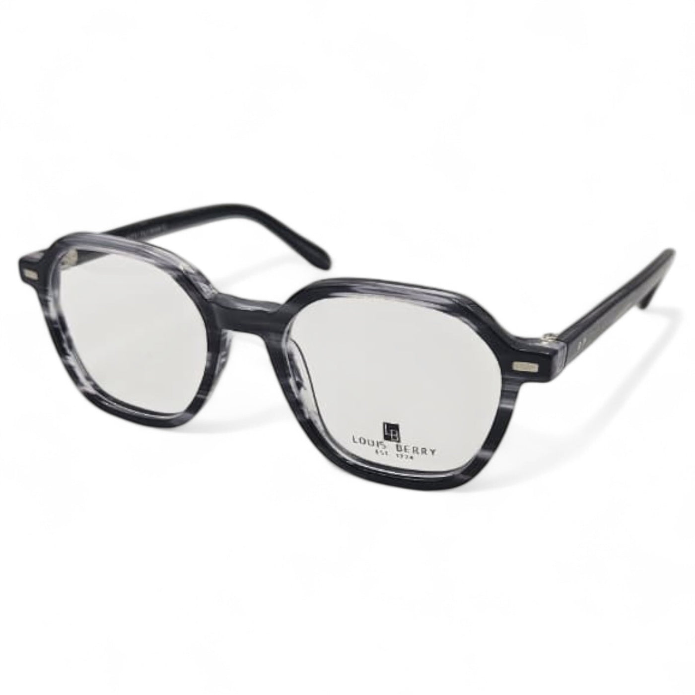 Lunettes à clips unisex: LOUIS BERRY G5568 Marbré Gris Noir /noir