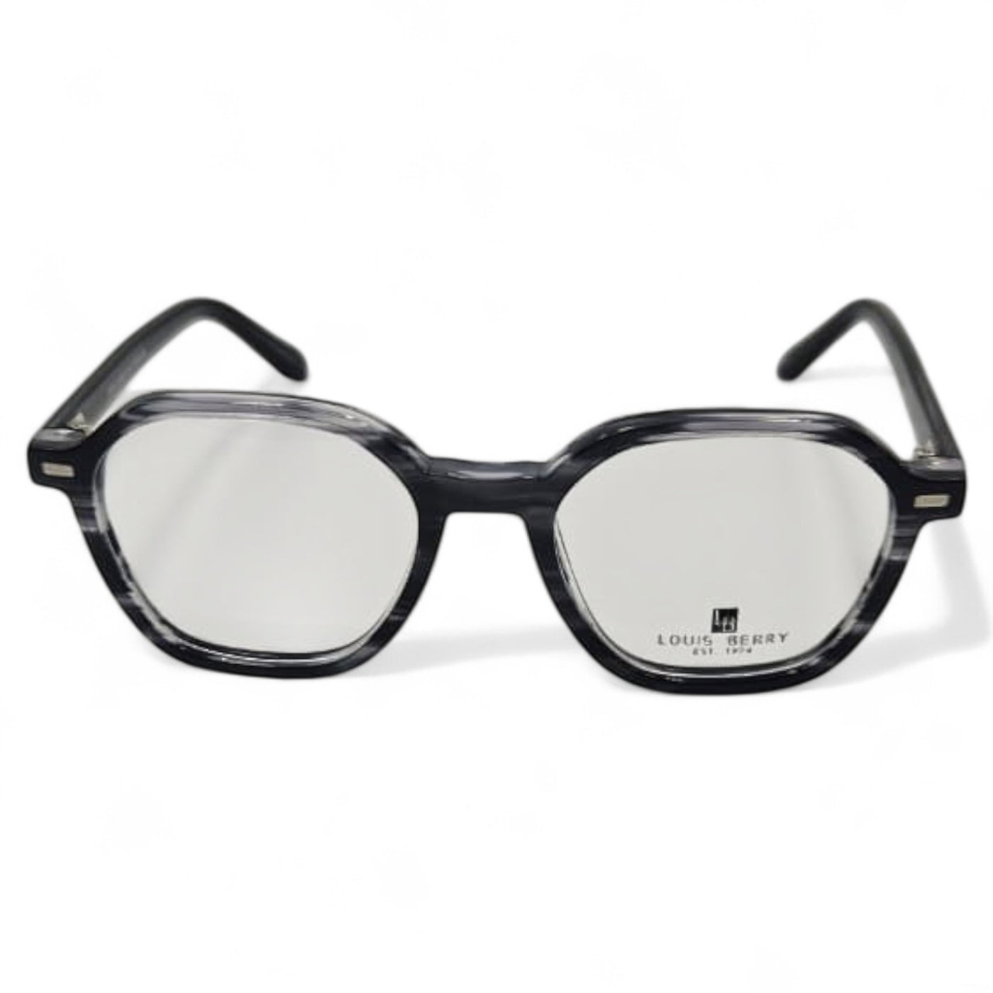 Lunettes à clips unisex: LOUIS BERRY G5568 Marbré Gris Noir /noir