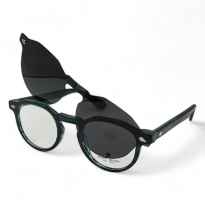 Lunettes à clips unisex: LOUIS BERRY G5550 tortoise (noir/vert foncé marble effect)