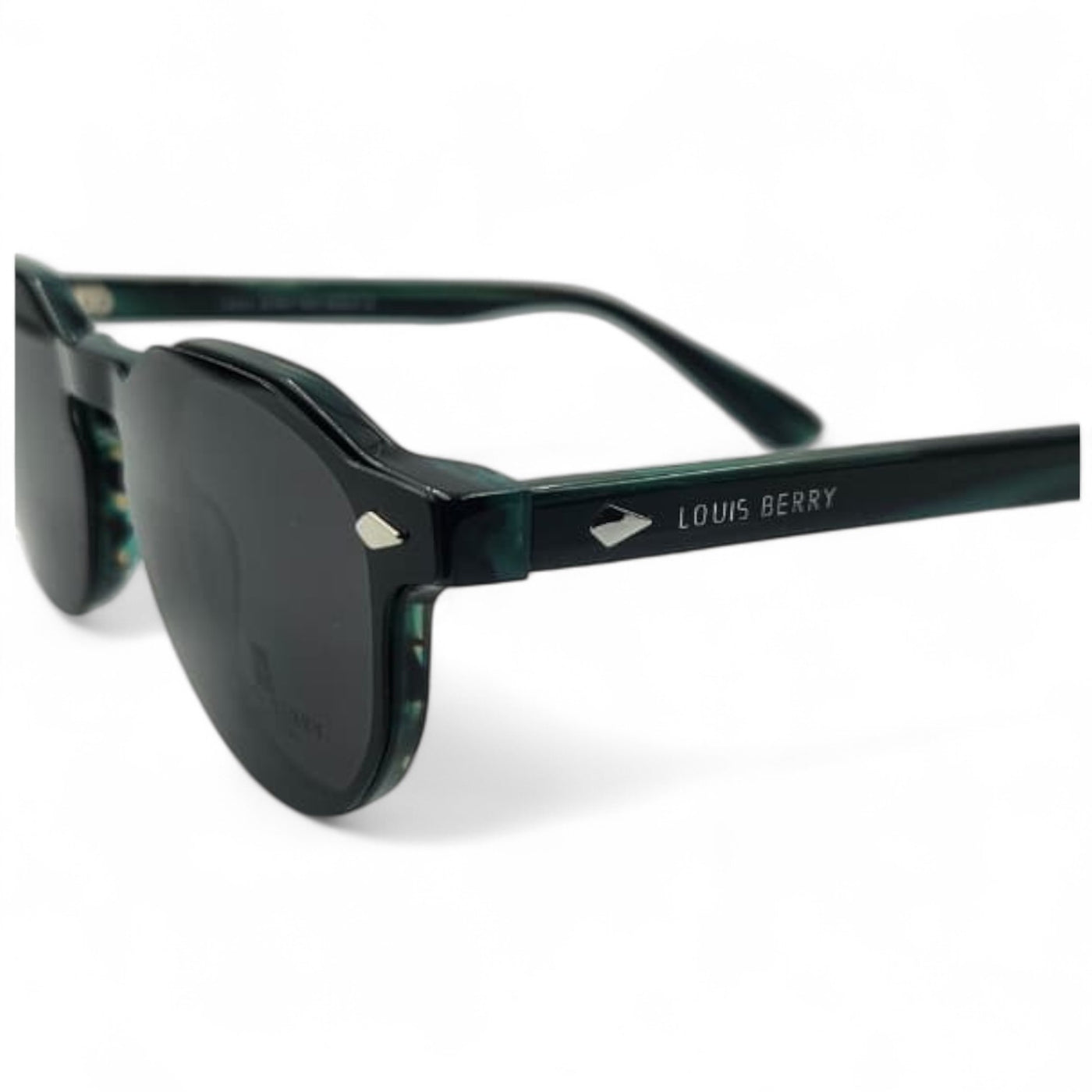 Lunettes à clips unisex: LOUIS BERRY G5550 tortoise (noir/vert foncé marble effect)