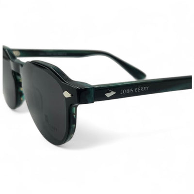Lunettes à clips unisex: LOUIS BERRY G5550 tortoise (noir/vert foncé marble effect)