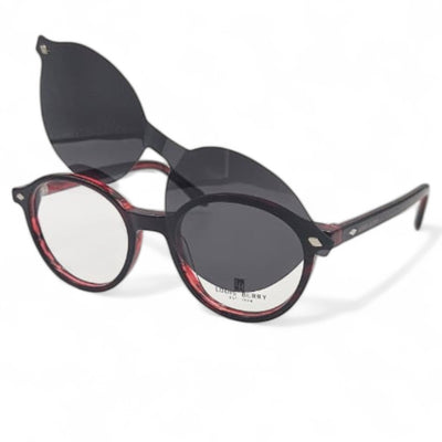 Lunettes à clips unisex: LOUIS BERRY G5562 rouge bordeaux / rouge marbré