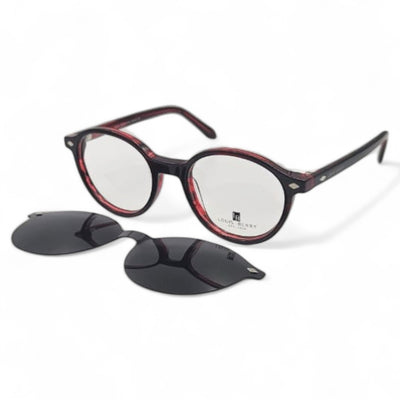 Lunettes à clips unisex: LOUIS BERRY G5562 rouge bordeaux / rouge marbré