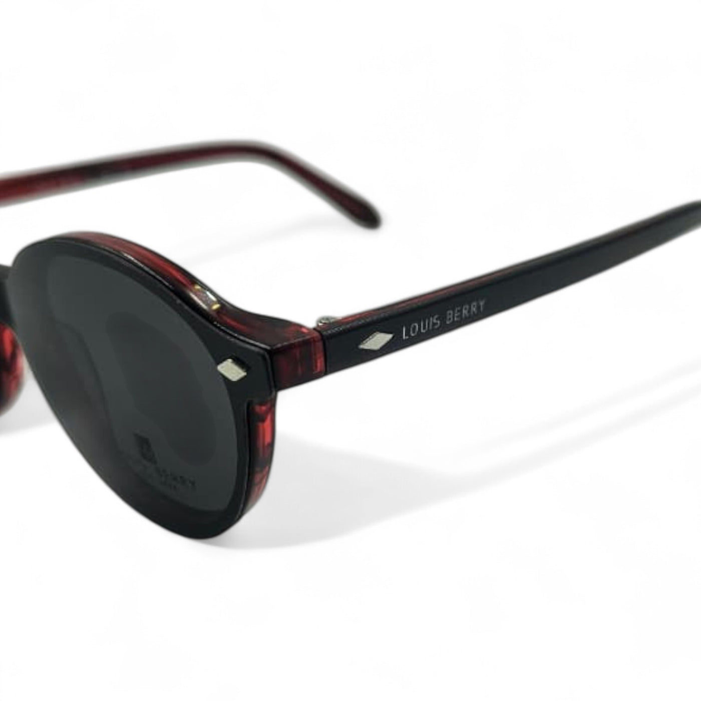 Lunettes à clips unisex: LOUIS BERRY G5562 rouge bordeaux / rouge marbré