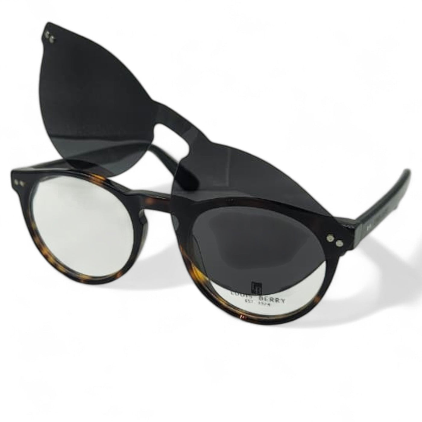 Lunettes à clips unisex: LOUIS BERRY G5552 Marron Havana/Noir