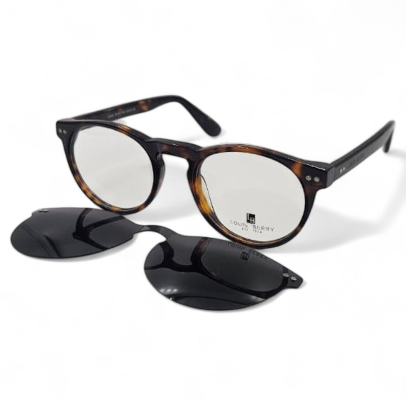 Lunettes à clips unisex: LOUIS BERRY G5552 Marron Havana/Noir