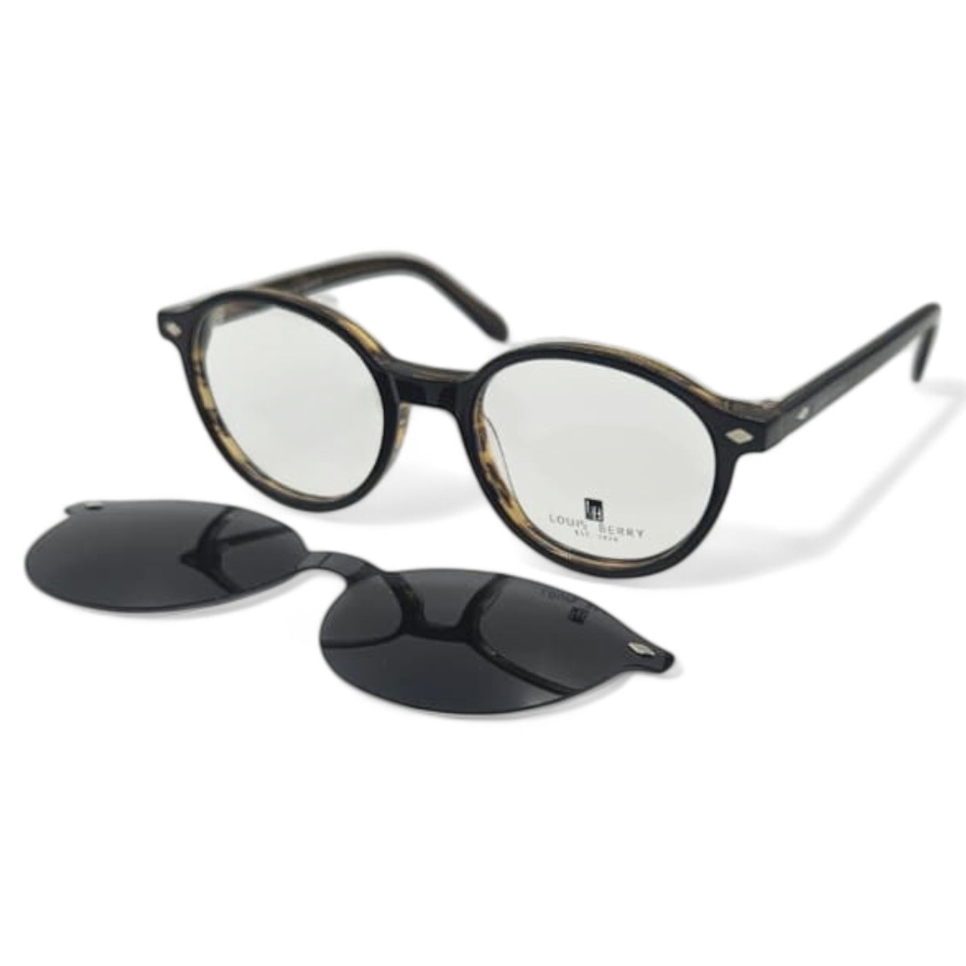 Lunettes à clips unisex: LOUIS BERRY G5562 Marron havana/noir