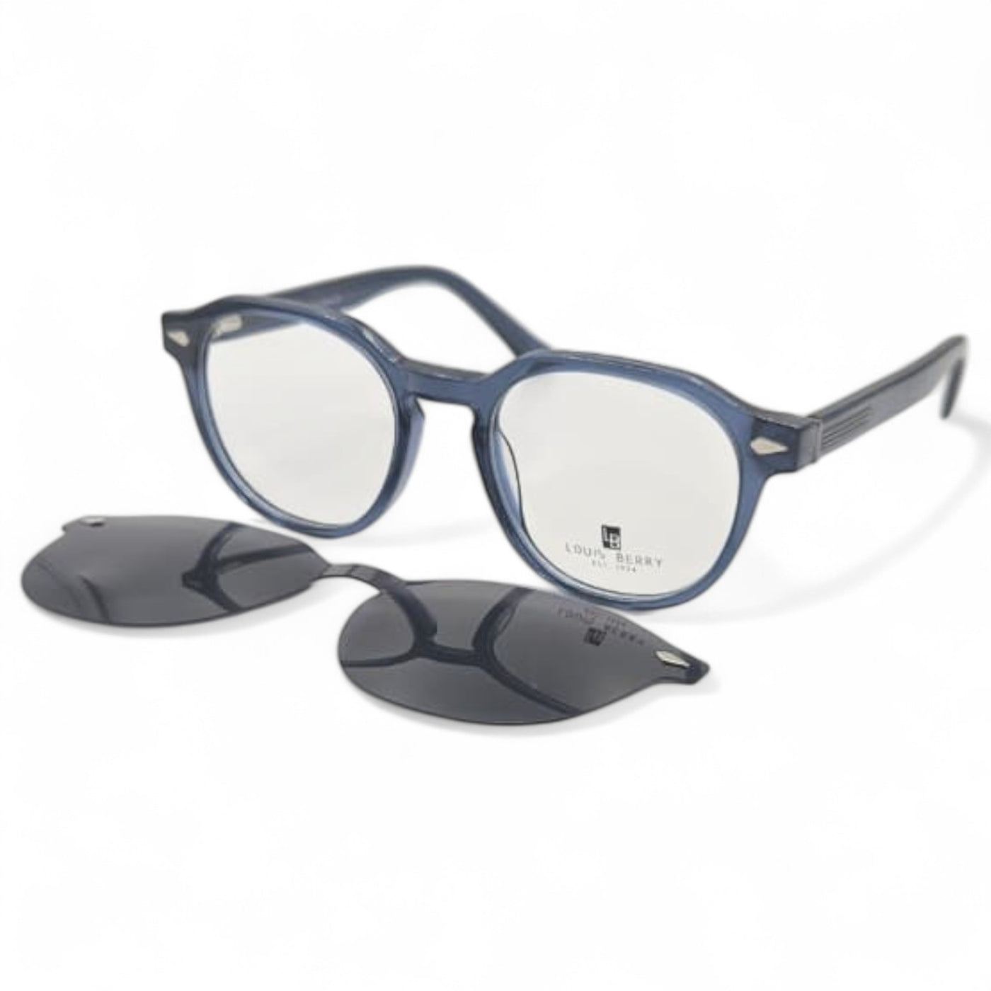 Lunettes à clips unisex: LOUIS BERRY G5912 Bleu/Noir