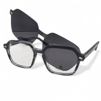 Lunettes à clips unisex: LOUIS BERRY G5570 gris marbré /Noir