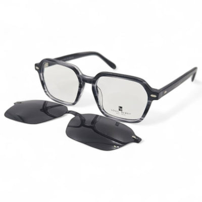 Lunettes à clips unisex: LOUIS BERRY G5570 gris marbré /Noir